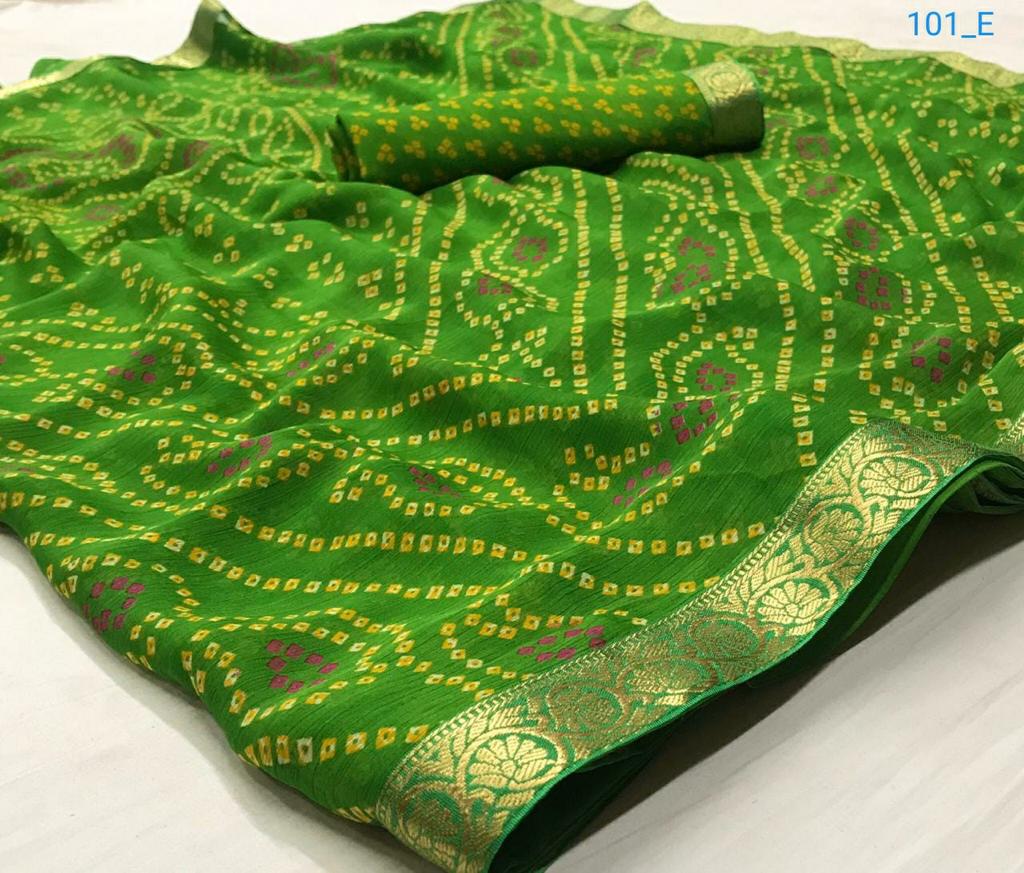 Rajyog Bandhej Latest New Chiffon Regular Wear Sarees Collection